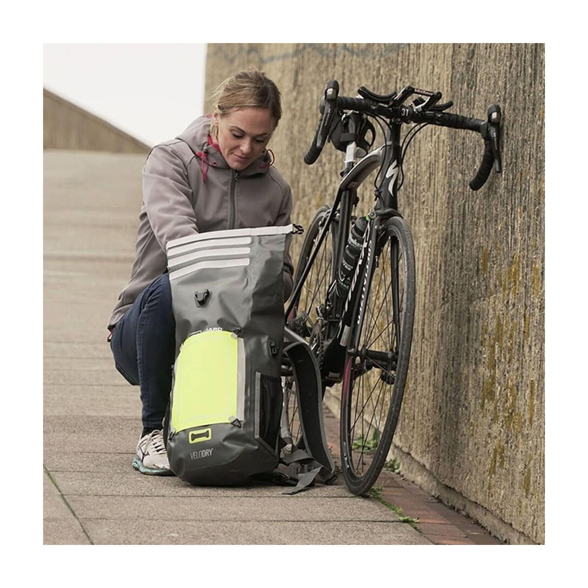 Waterproof bike backpack OverBoard VeloDry 20 Grey