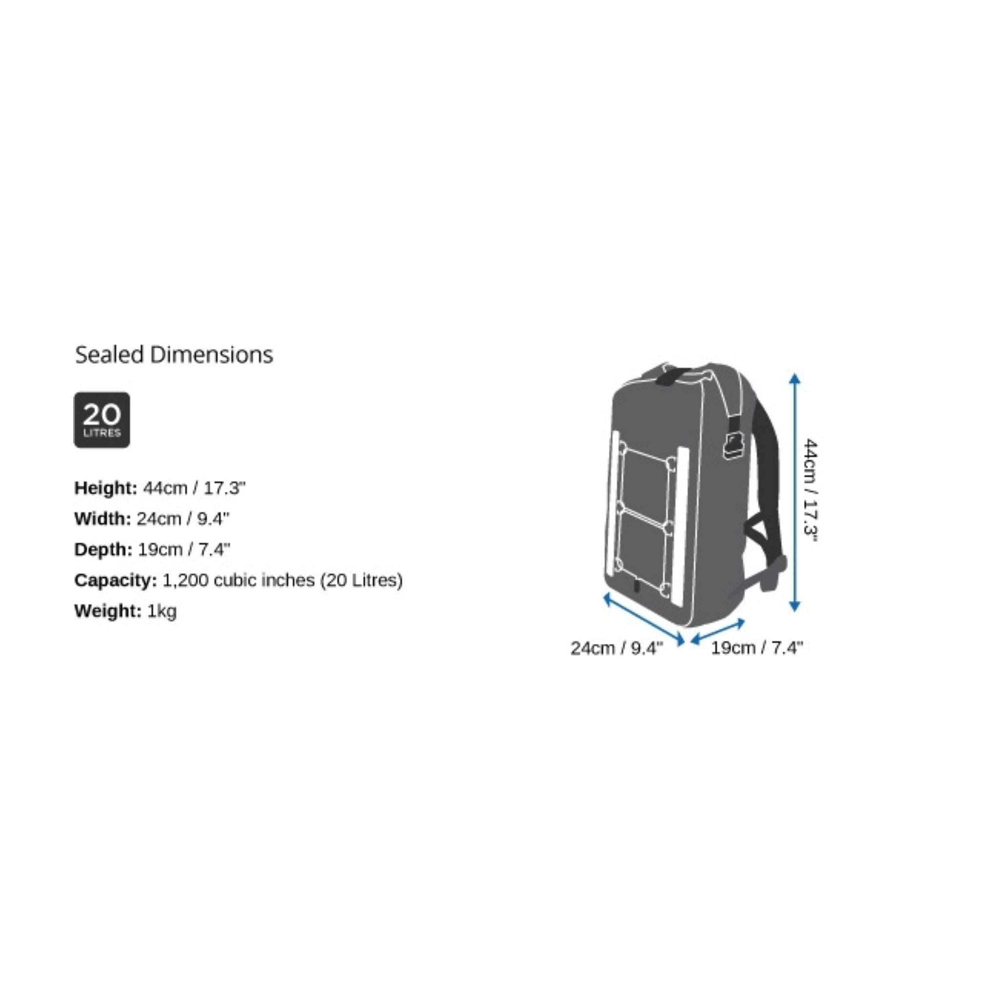 Waterproof bike backpack OverBoard VeloDry 20 Grey