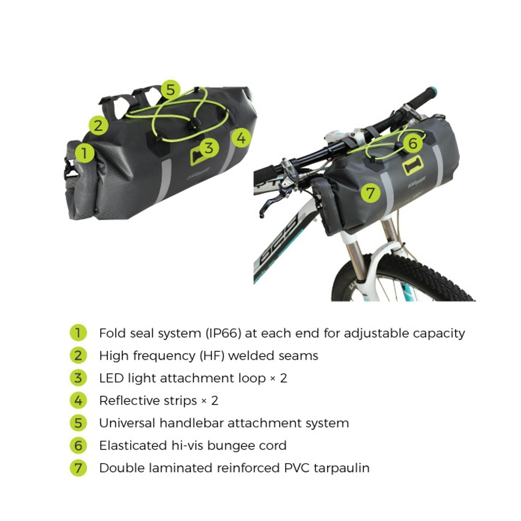 OverBoard wasserdichte Lenkertasche VeloDry 10 Grey