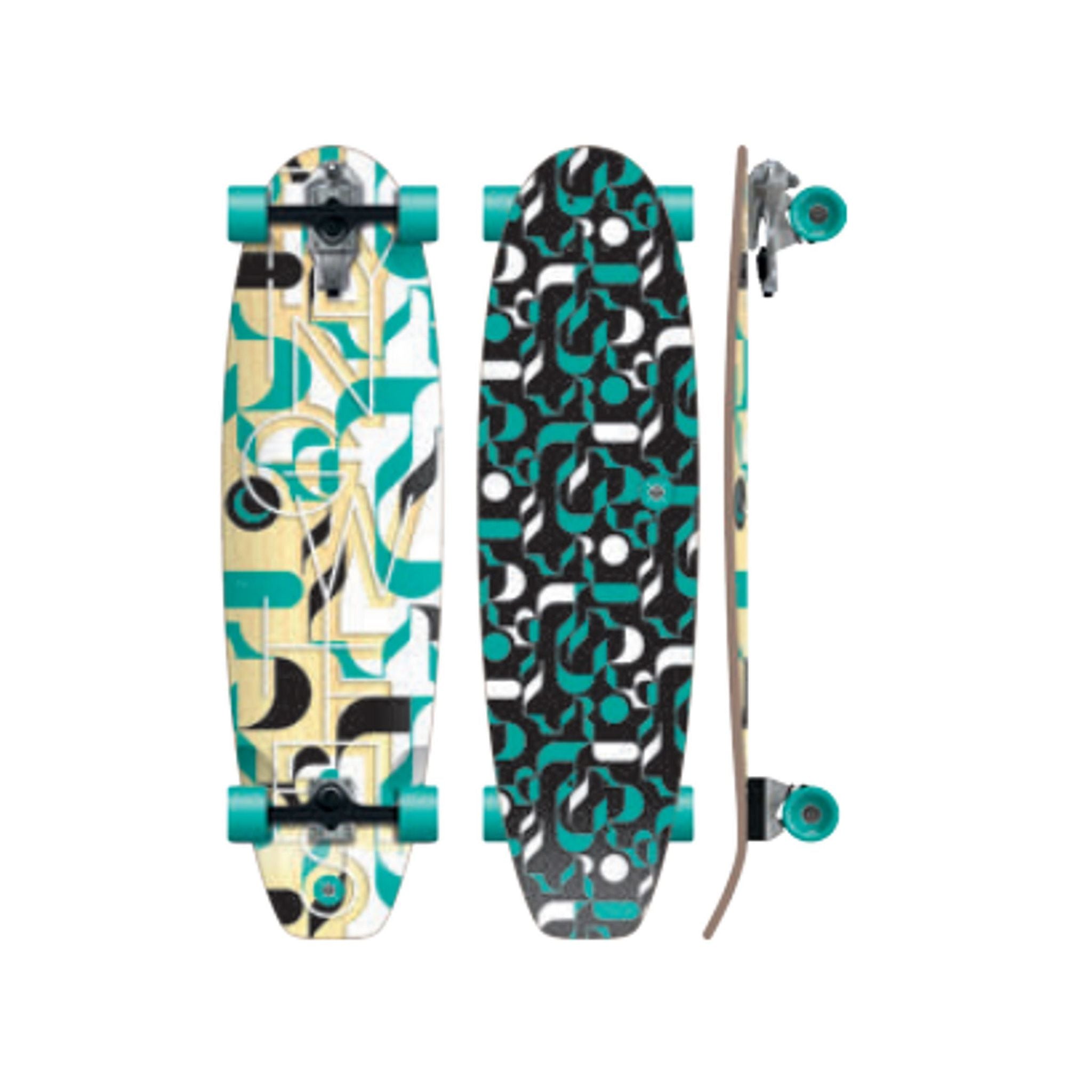 Skateboard Flying Wheels Surfskate Pisces 36 x 10 Turquoise