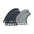 FUTURES Quad Fin Set Pyzel Padillac Control M Grey 3.4