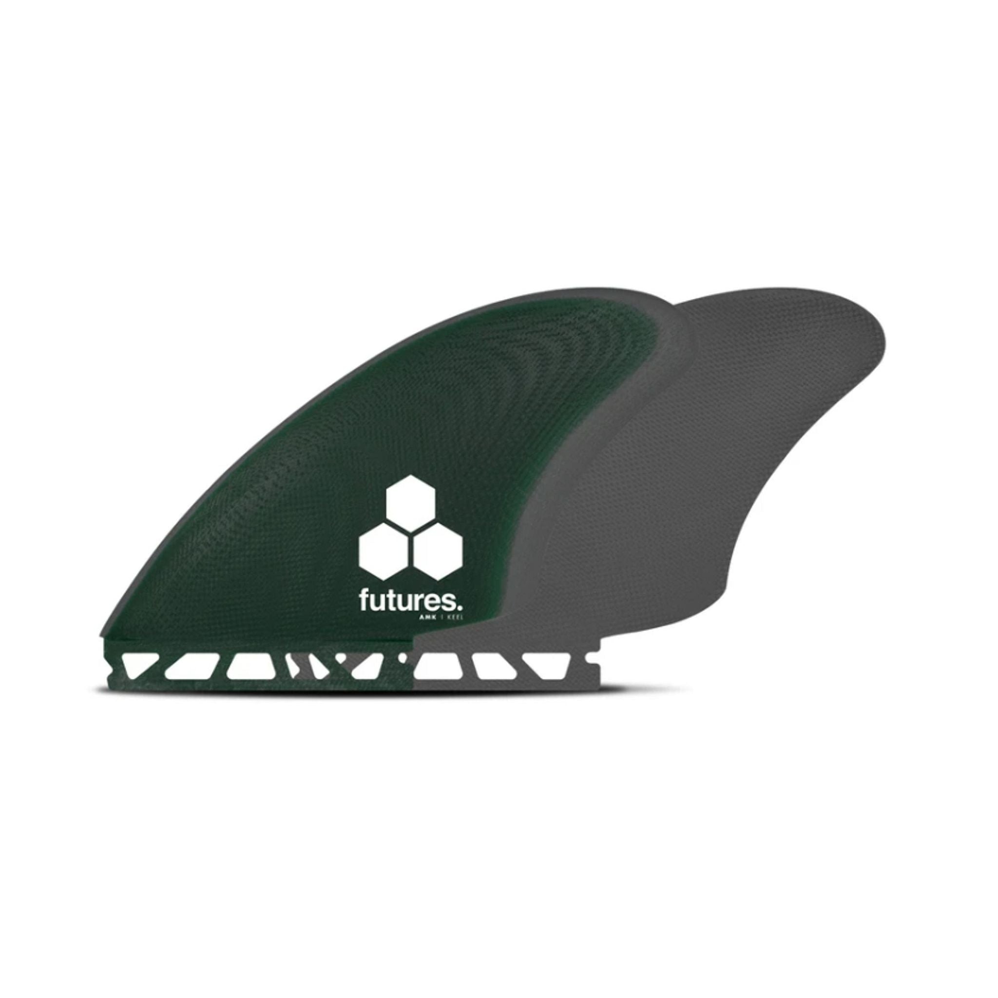 FUTURES Twin Fin Set AMK Al Merrick Keel Fiberglas L Green