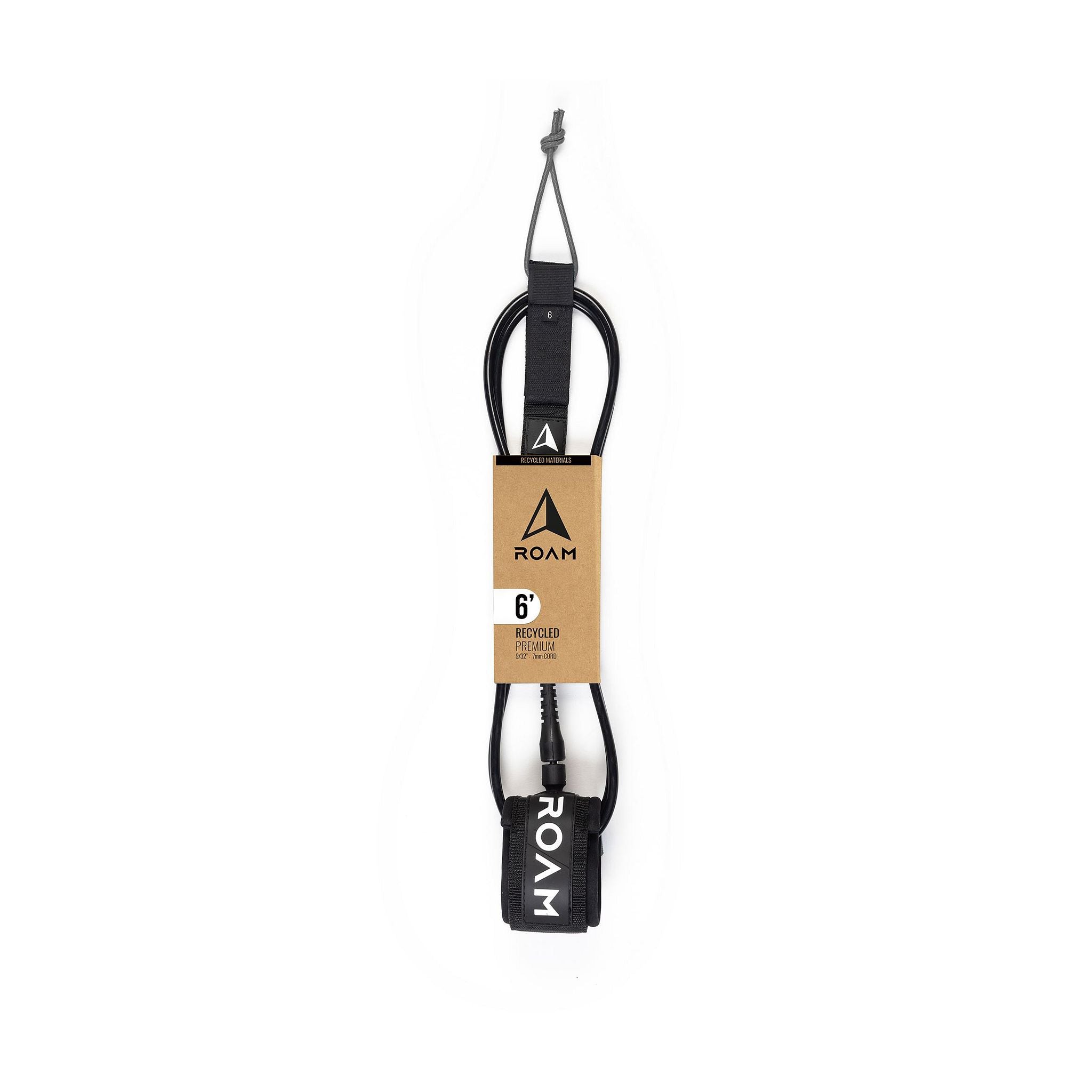 ROAM Surfboard ECO Leash Recycled Black ECO