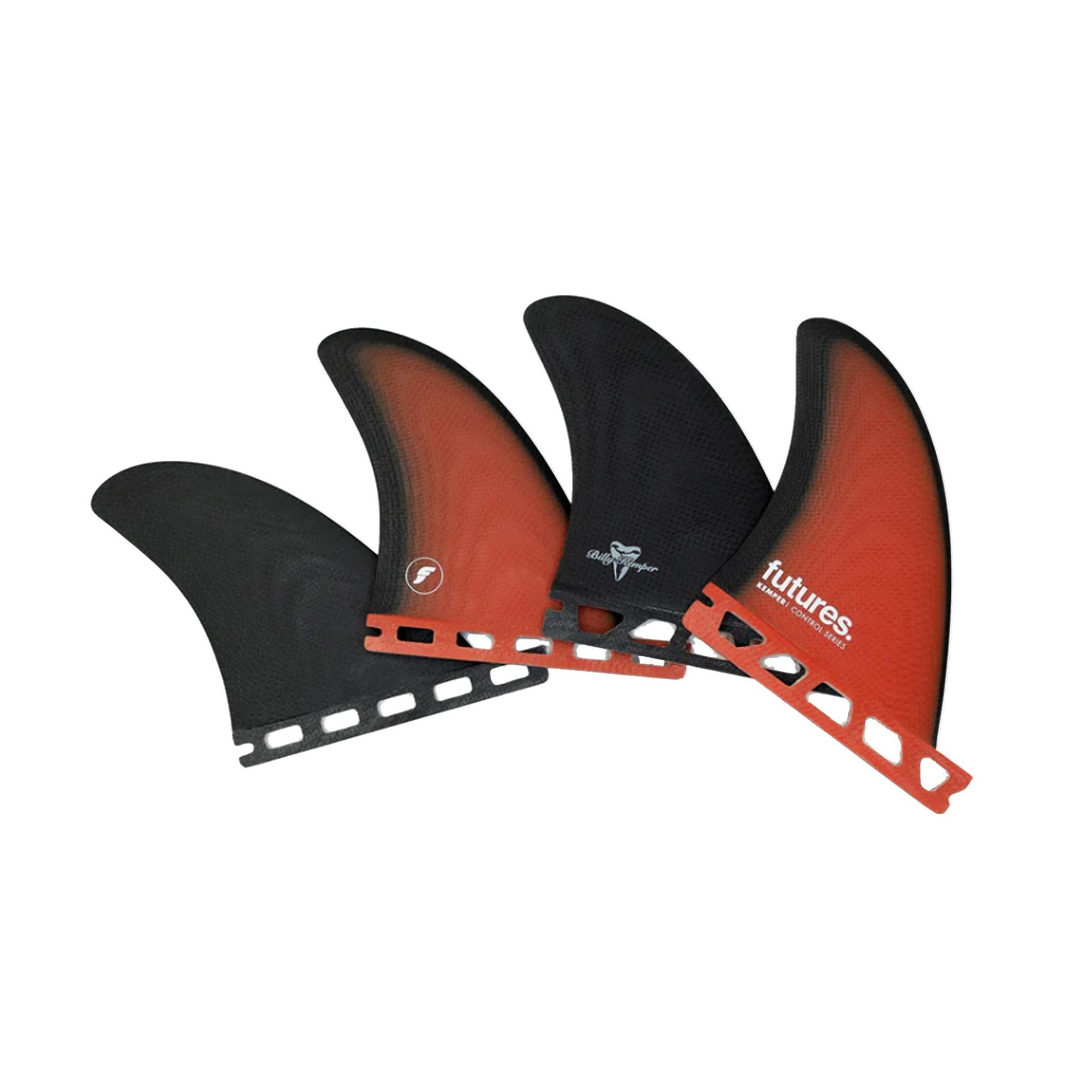 Futures Quad 4 Fin Set Billy Kemper Fiberglass Unisize Red 2.8