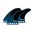 FUTURES Thruster Fin Set R8 Blackstix Rake L Blue Black 8.9
