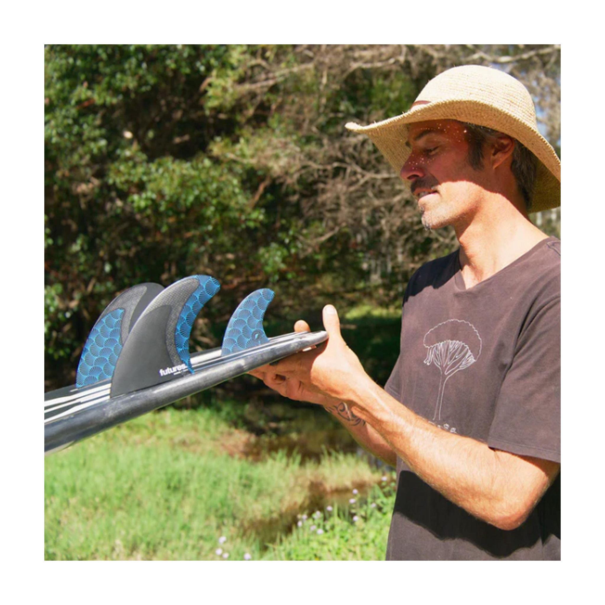 Futures Twin Tri-Fin Set Rasta Unisize Black