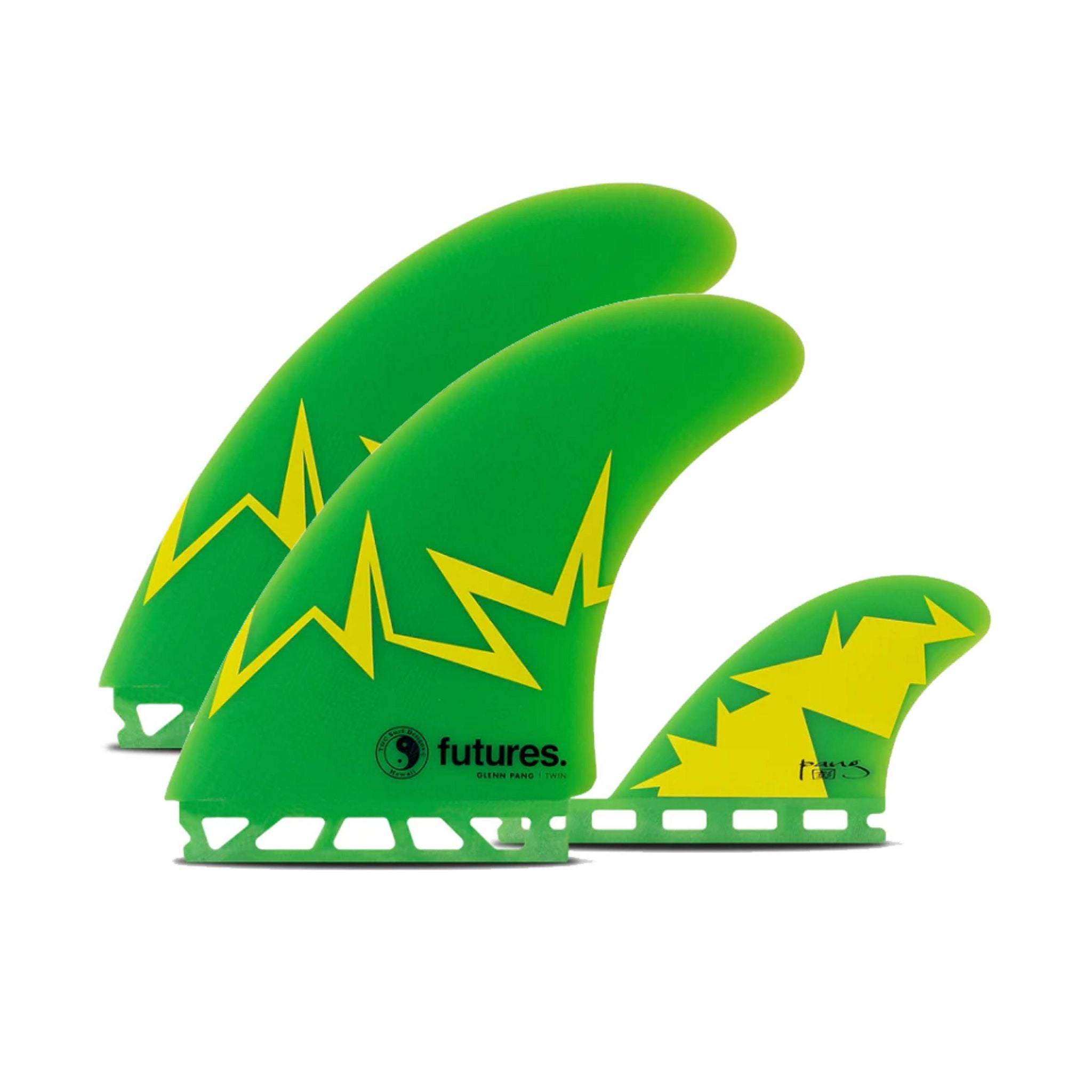 FUTURES Twin+1 Fin Set Glenn Pang Fiberglass L Green