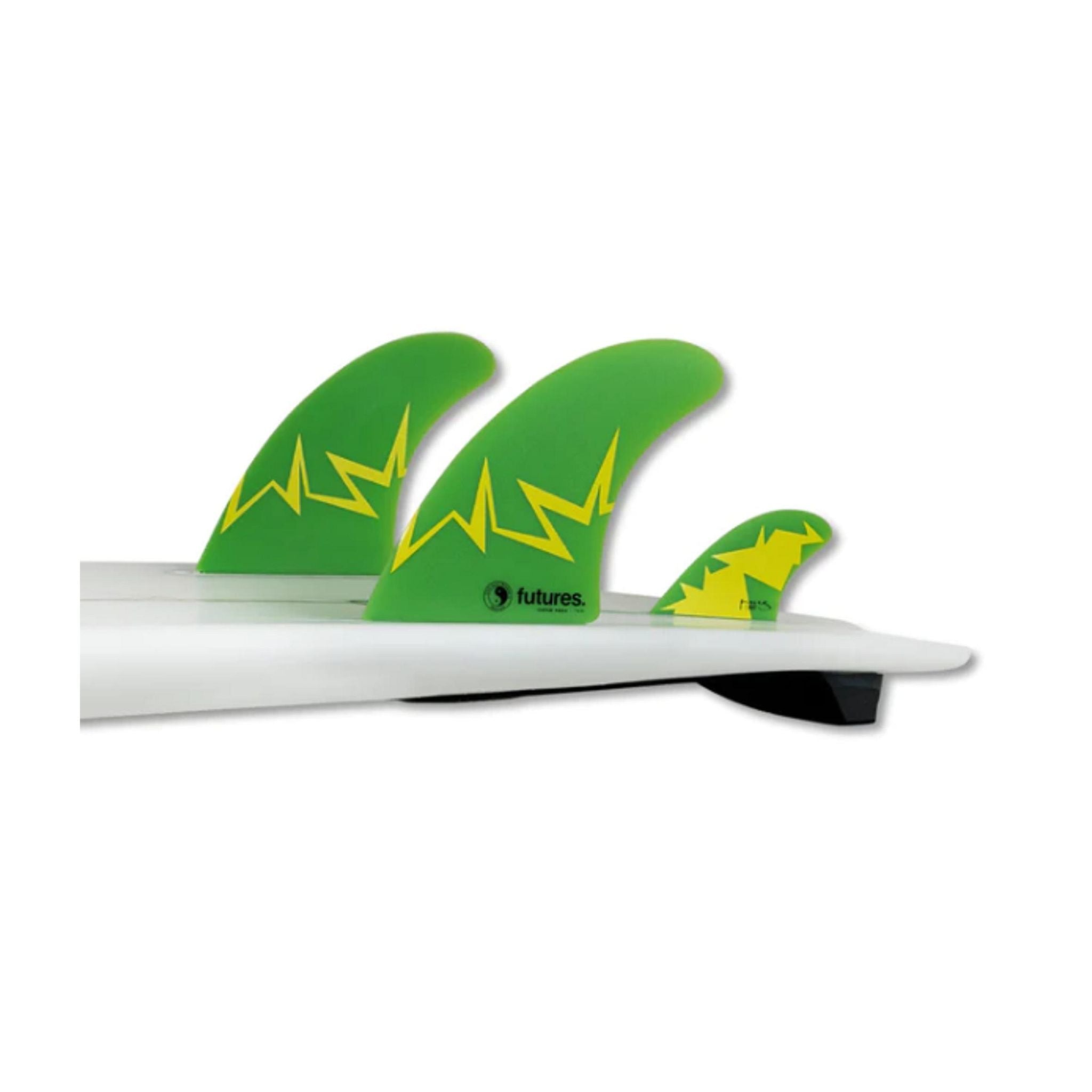 FUTURES Twin+1 Fin Set Glenn Pang Fiberglass L Green