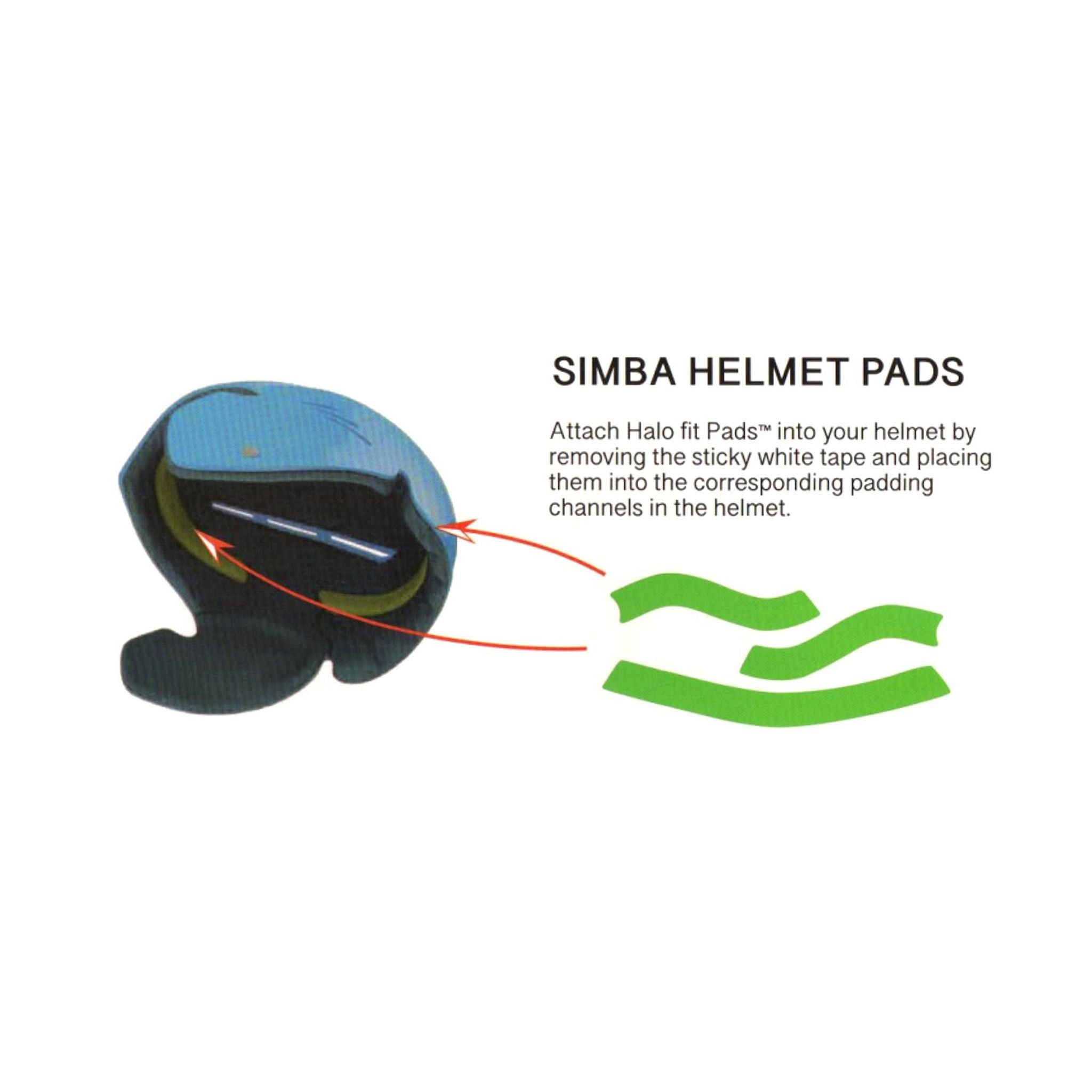 SIMBA SURF Helmet Halo fit Pads Pass Strips Green