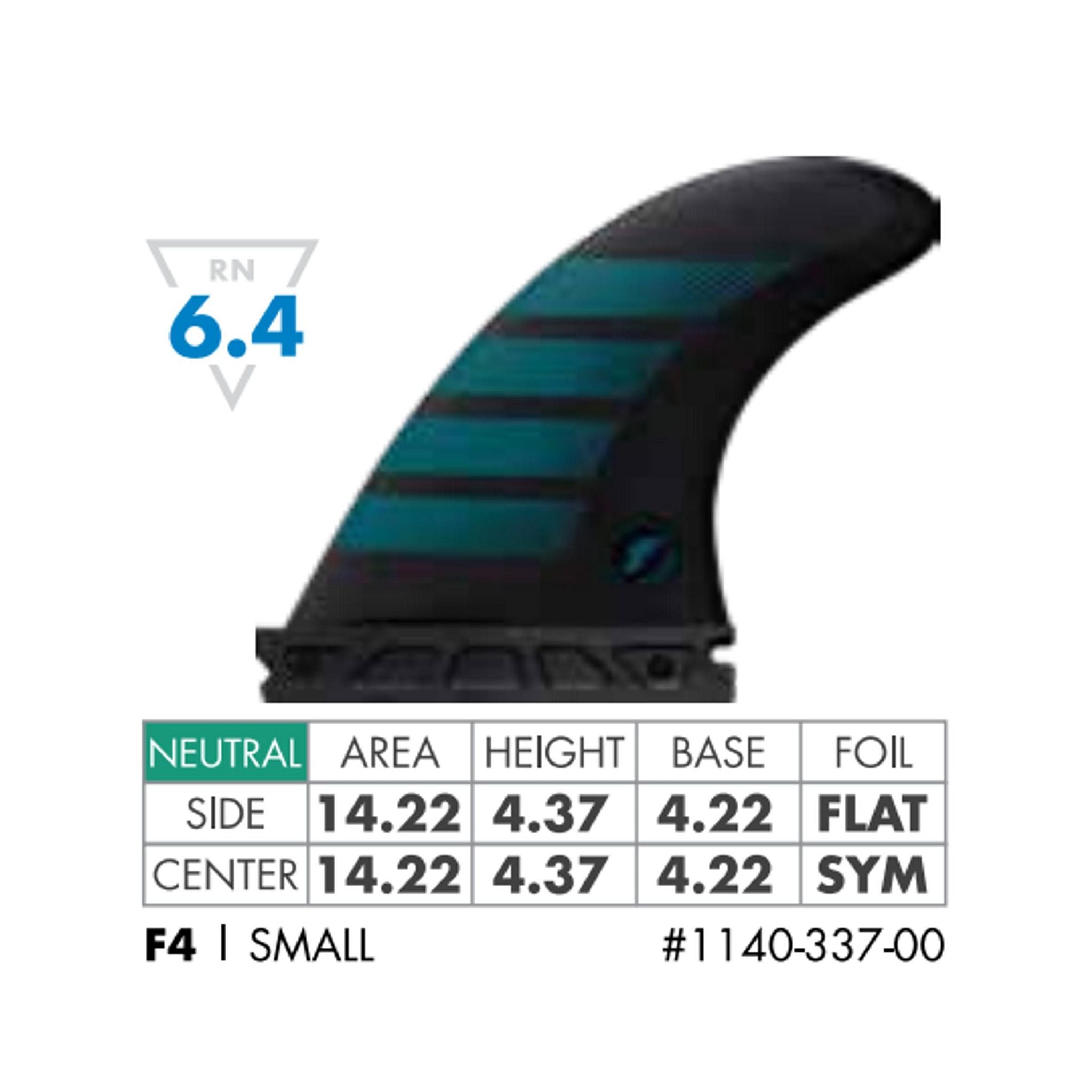 FUTURES Thruster Fin Set F4 Alpha S Blue 6.4