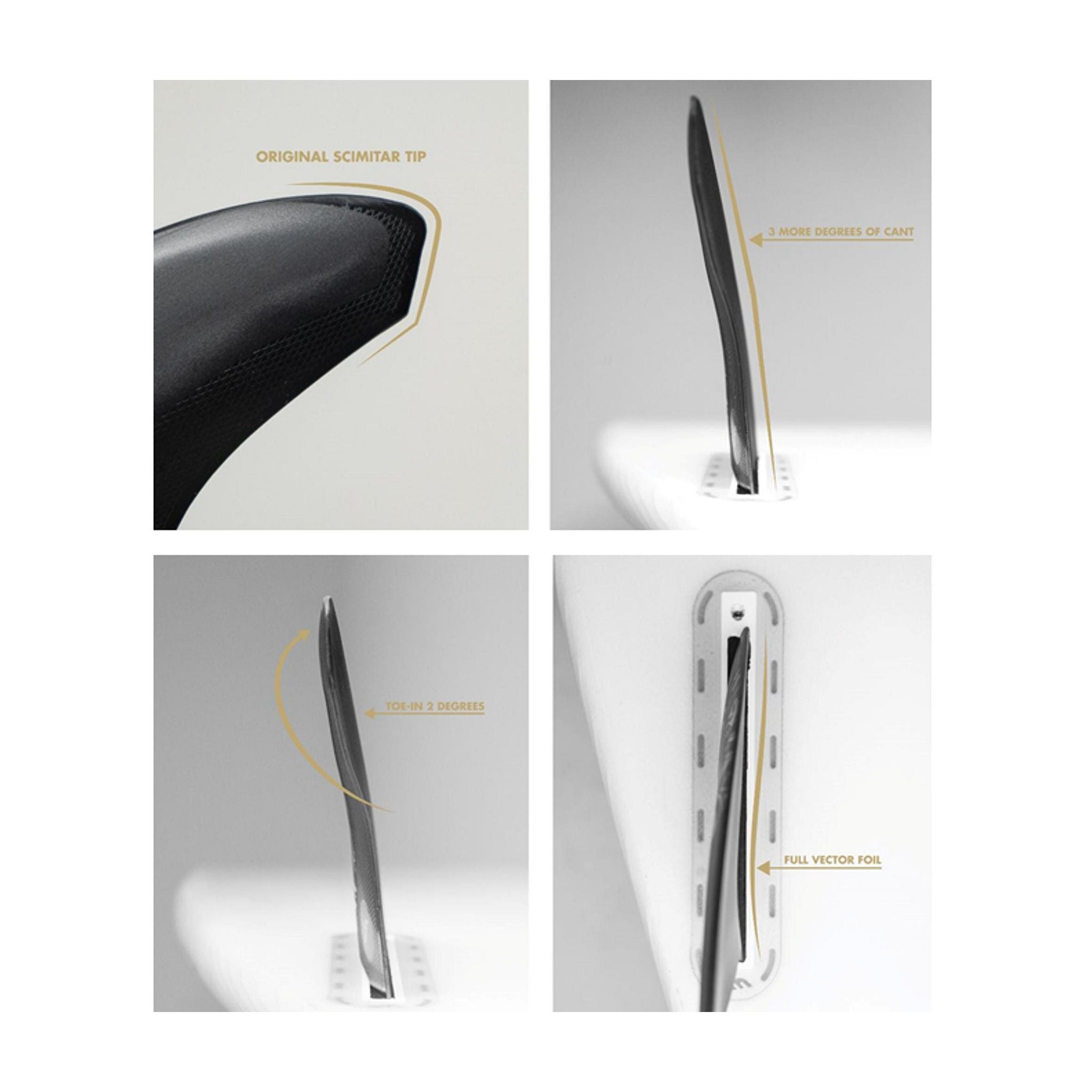 FUTURES Thruster Fin Set VECTOR 3/2 Alpha L Silver