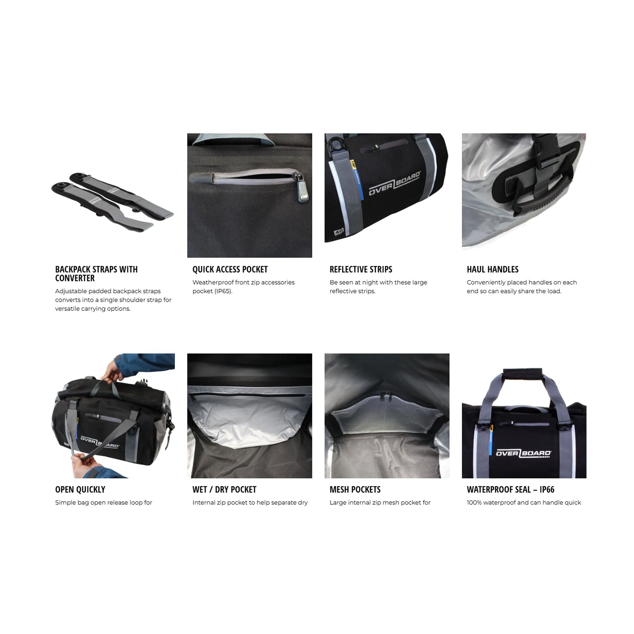 OverBoard waterproof duffel bag 90 Black