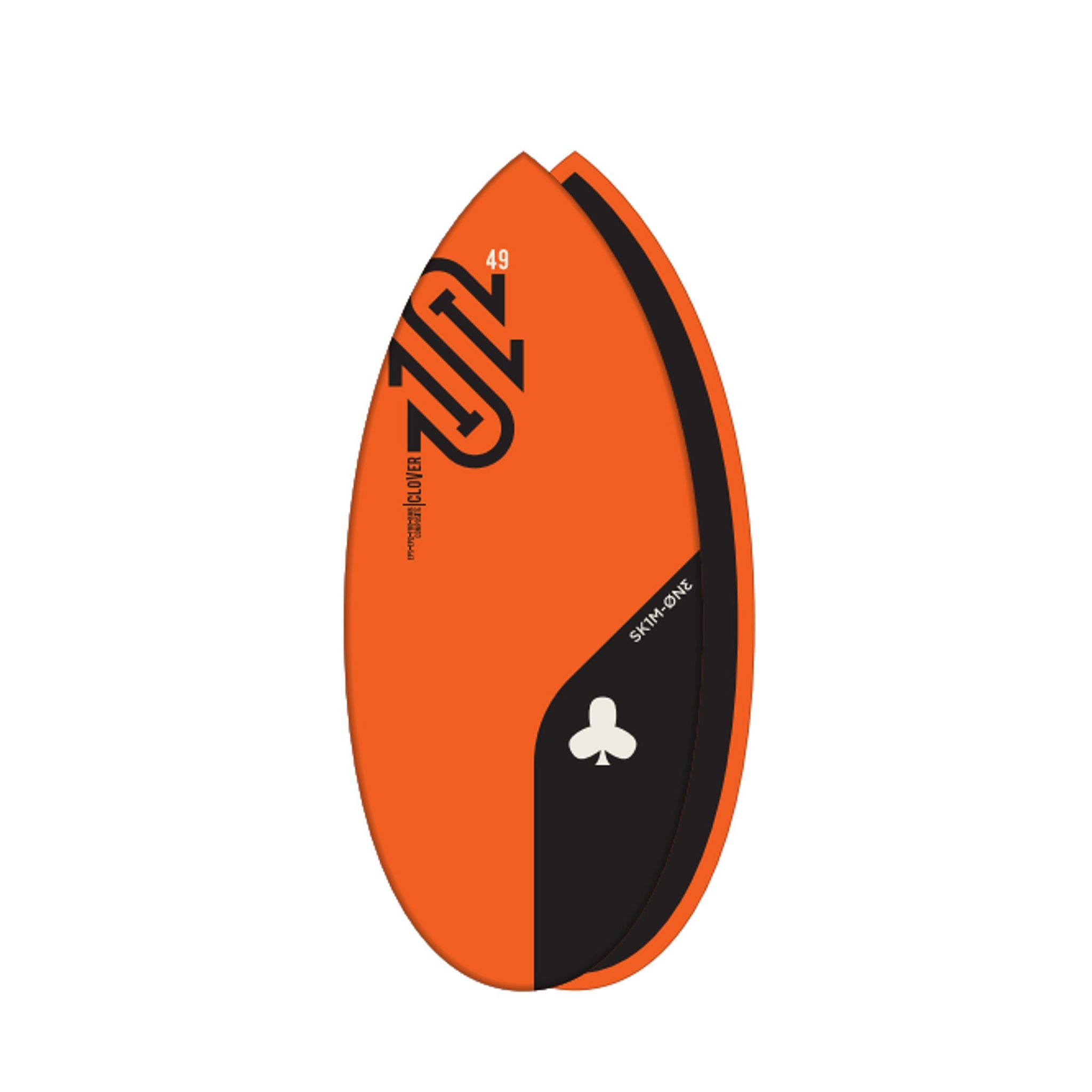 SkimOne EPS Epoxy Bambus CLOVER Skimboard 123 x 52 Orange