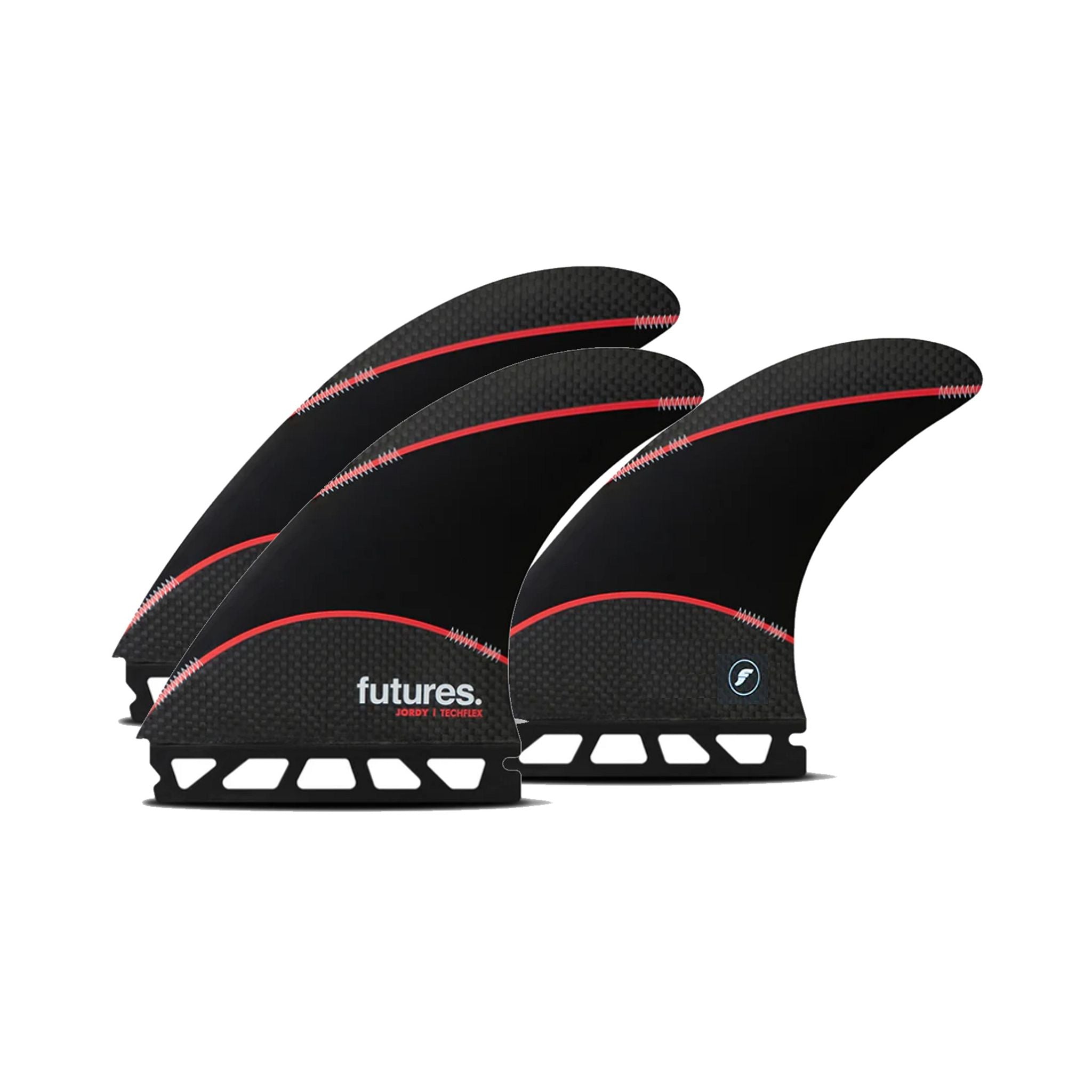 FUTURES Thruster Fin Set Jordy Signature Techflex L Black 3.2