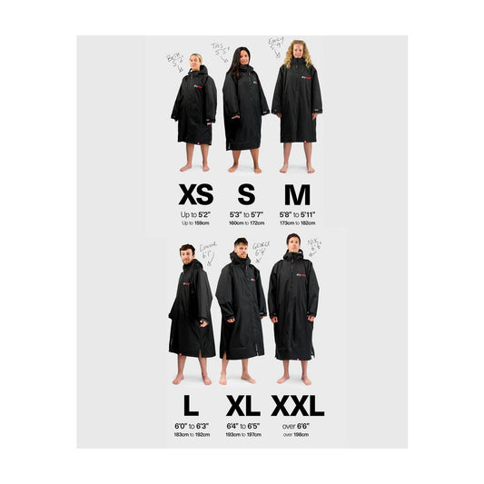 dryrobe advance long-sleeve black and blue dressing robe