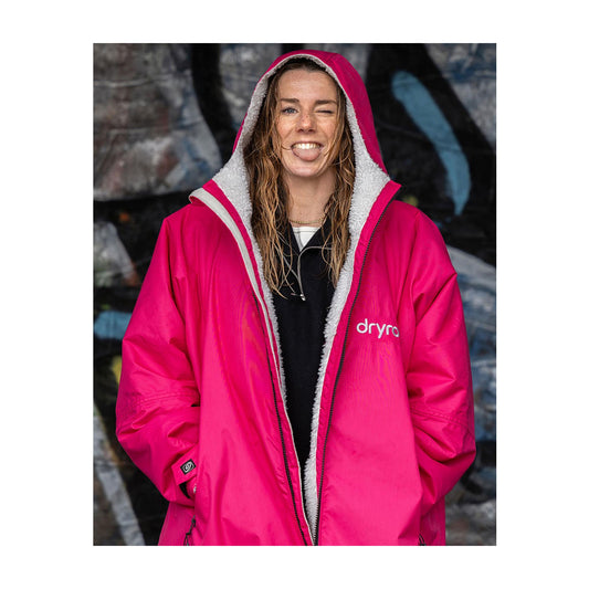 dryrobe advance long sleeve pink hellgrau umkleidemantel