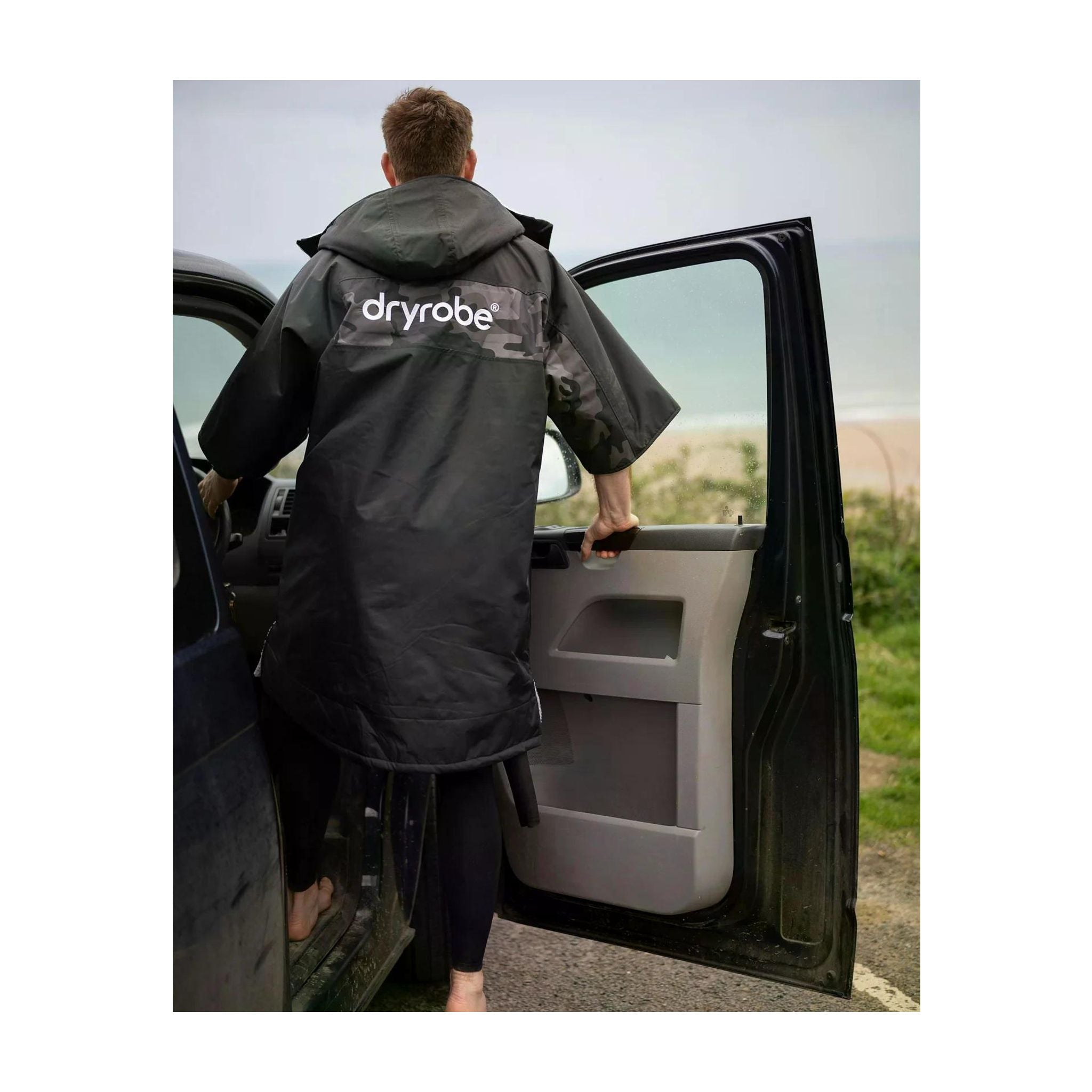 DRYROBE Advance Short Sleeve Black Camo Gray M Adult
