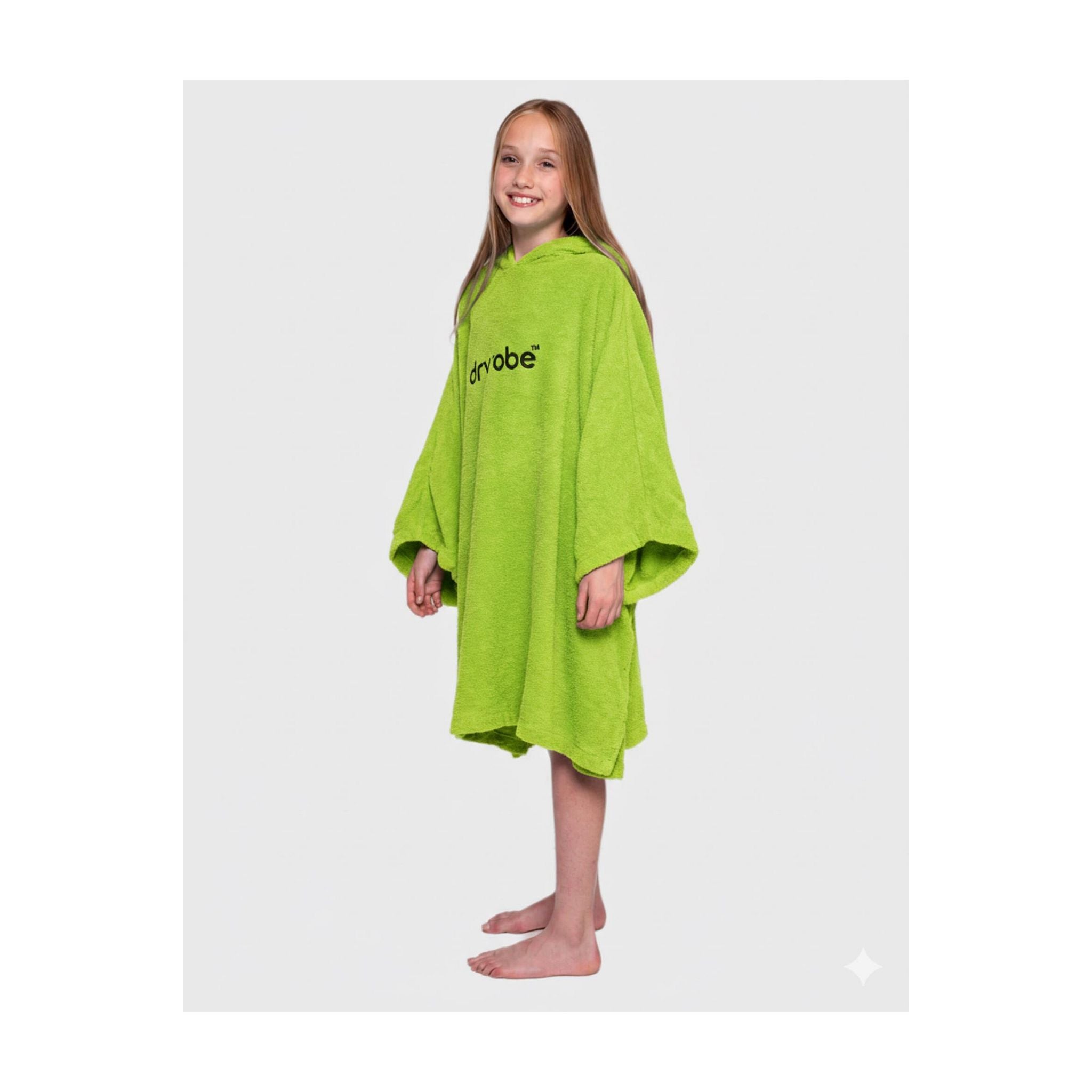 DRYROBE towel coat Bio KIDS Lime Green 10-13