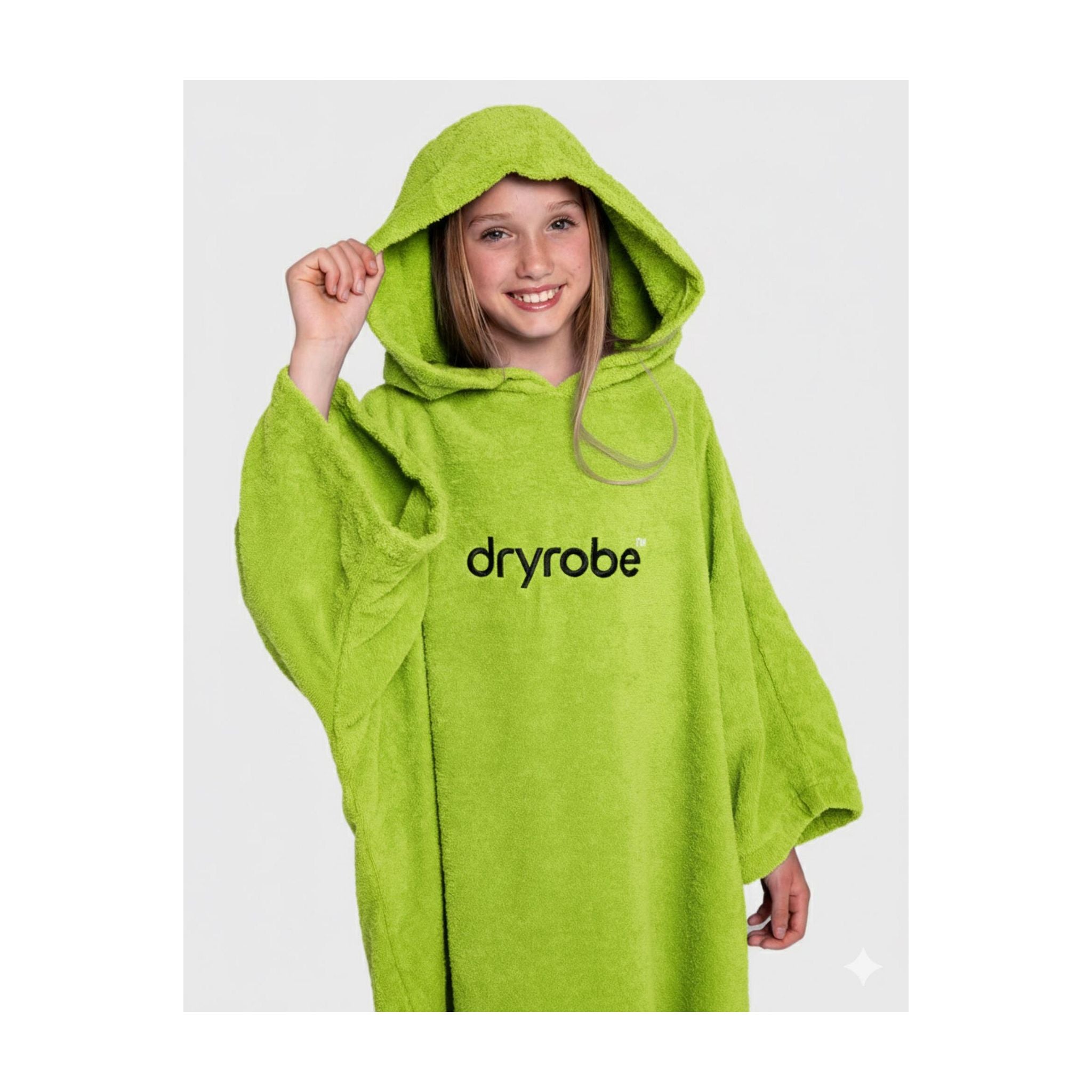 DRYROBE towel coat Bio KIDS Lime Green 10-13