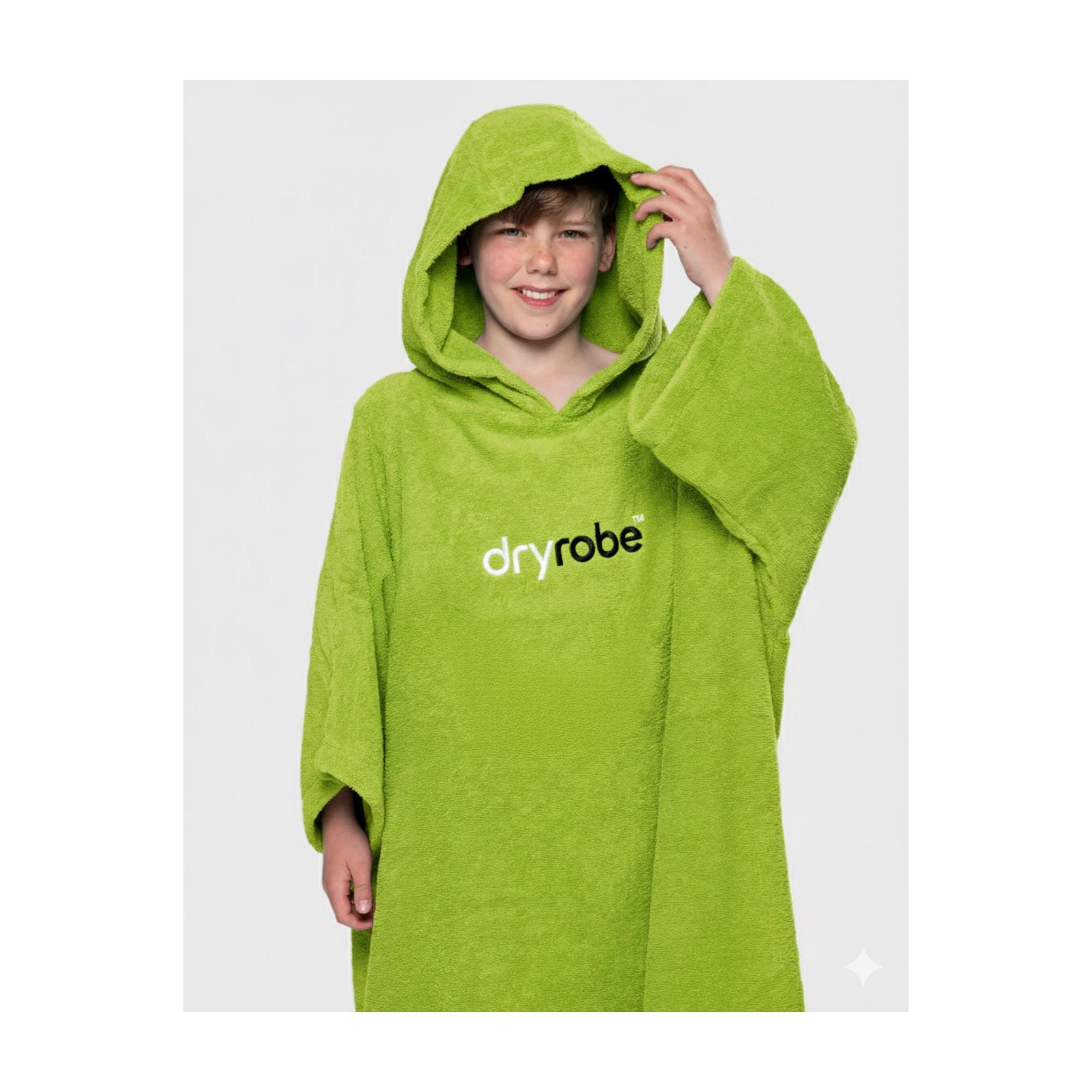 DRYROBE towel coat Bio KIDS Lime Green 10-13