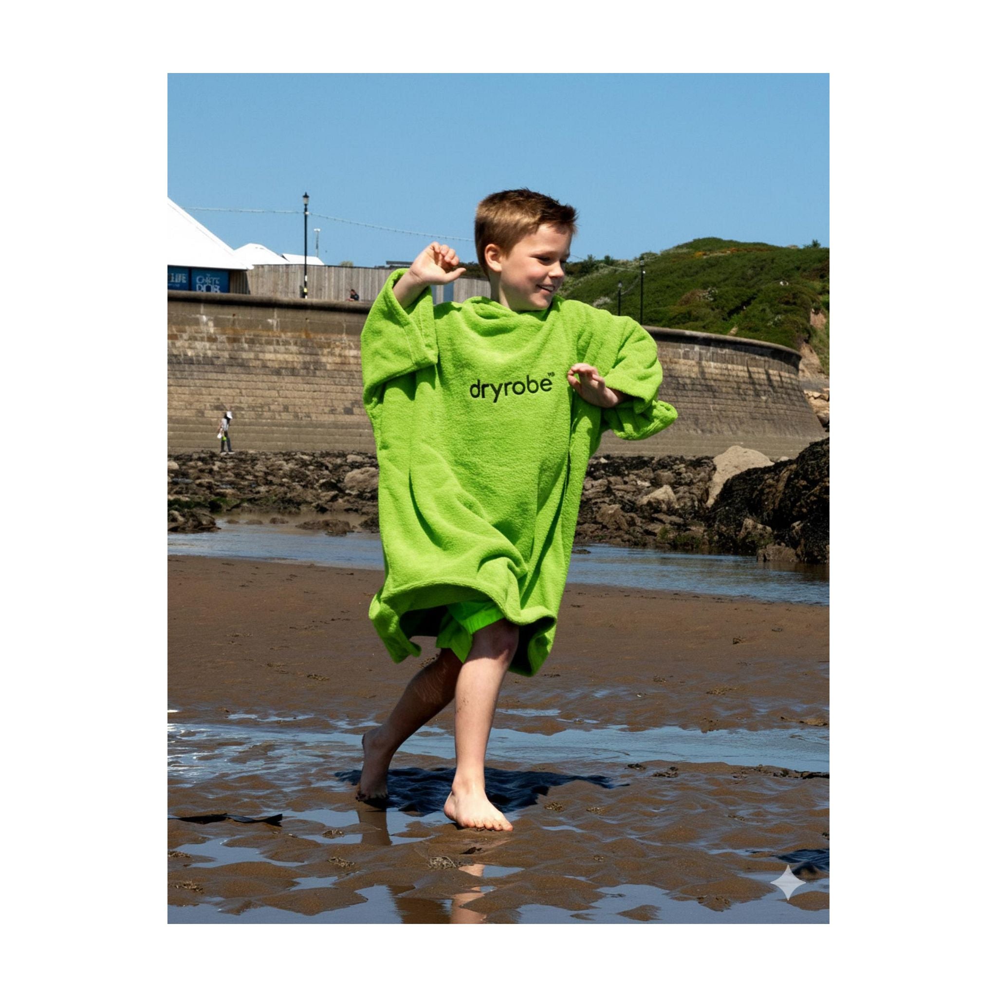 DRYROBE towel coat Bio KIDS Lime Green 10-13