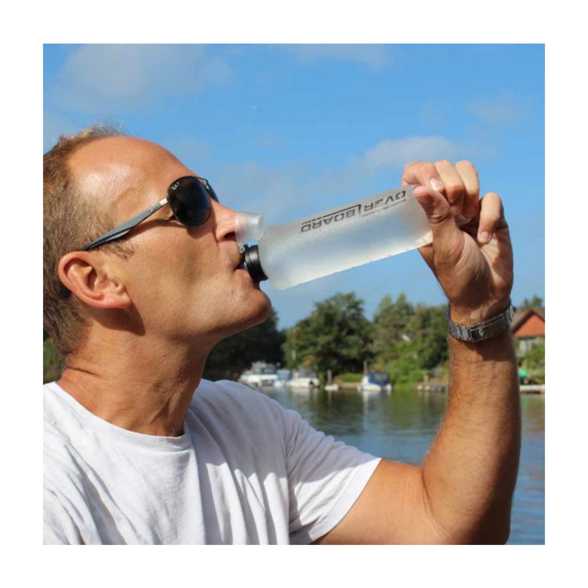 OverBoard Soft Bottle Water Bottle Clear