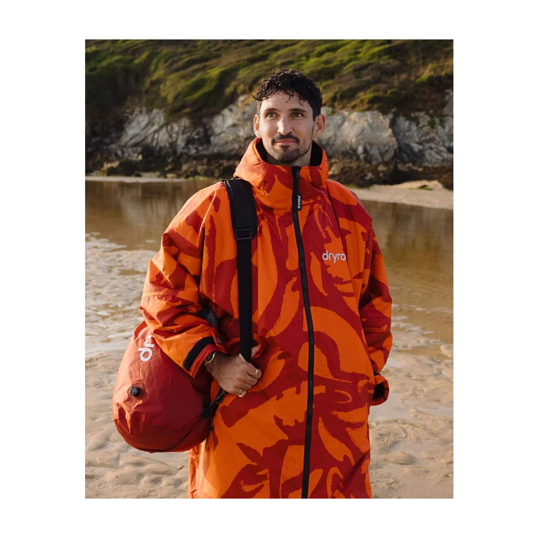 DRYROBE Advance Long-Sleeve Mosaic Palm XL Orange Adult