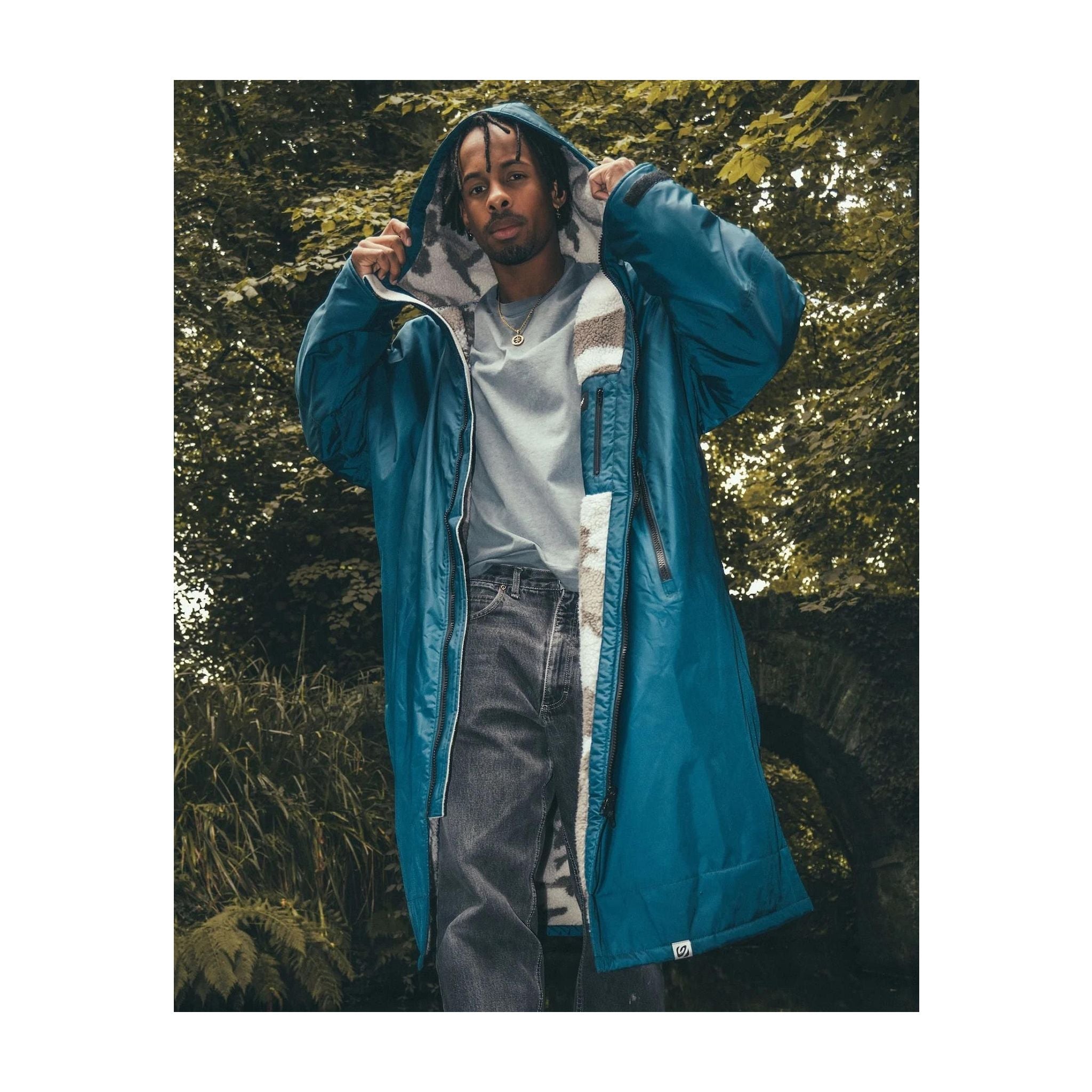 DRYROBE Advance Long Sleeve Blue Sand Camo XL Blau Adult