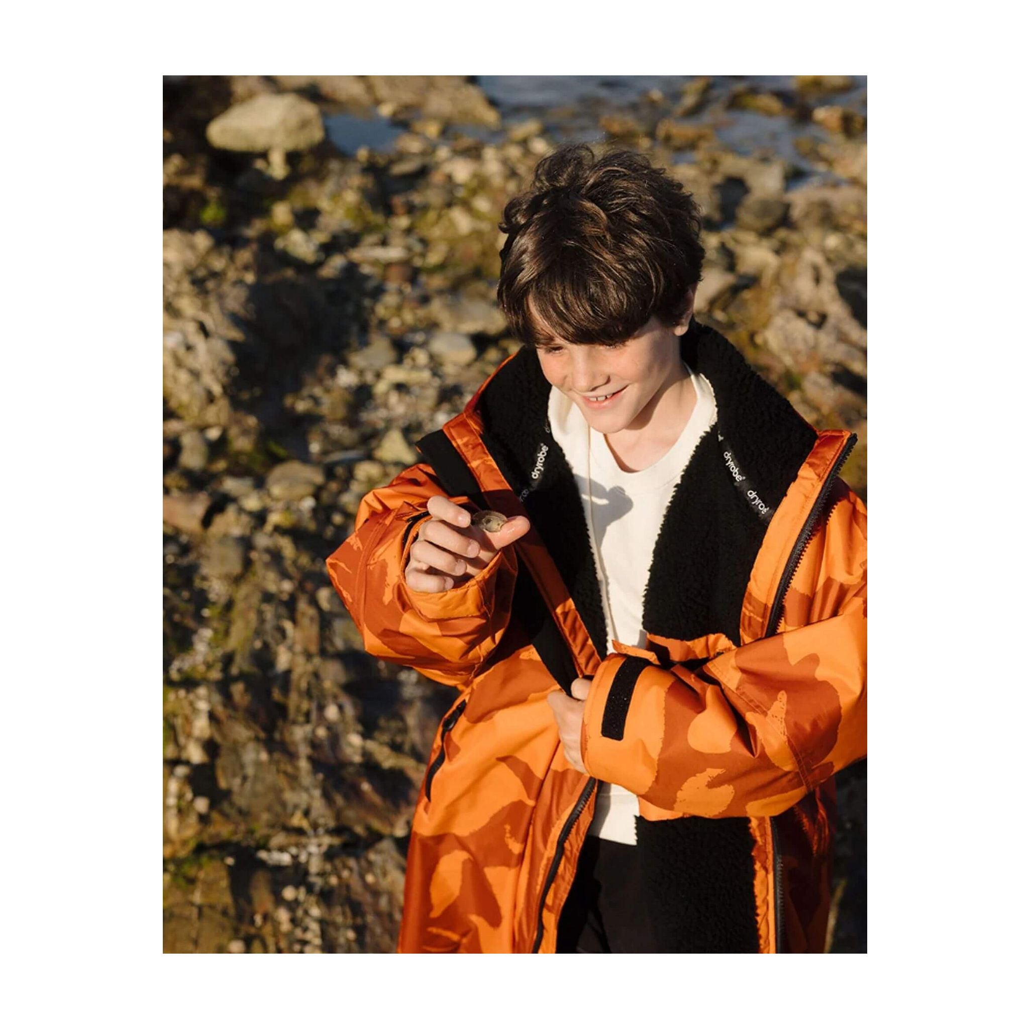 DRYROBE Advance Long Sleeve KIDS Mosaic Palm10-13 Orange