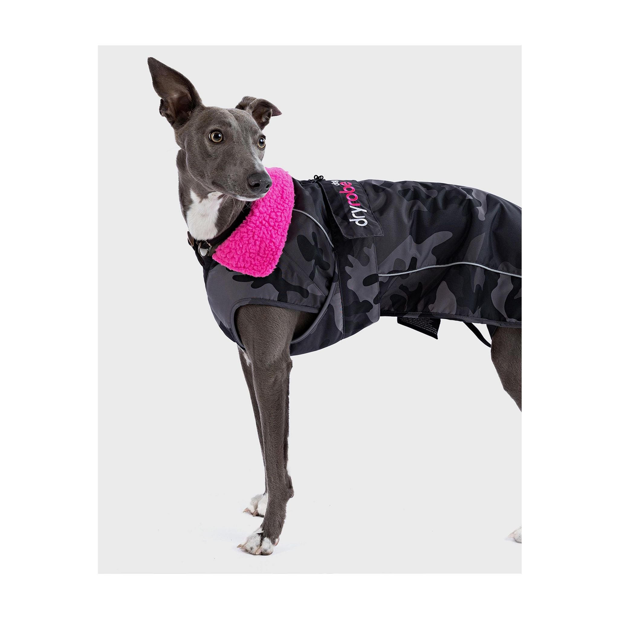 DRYROBE Dog Coat. Black Camo Pink. XXXL Dogs