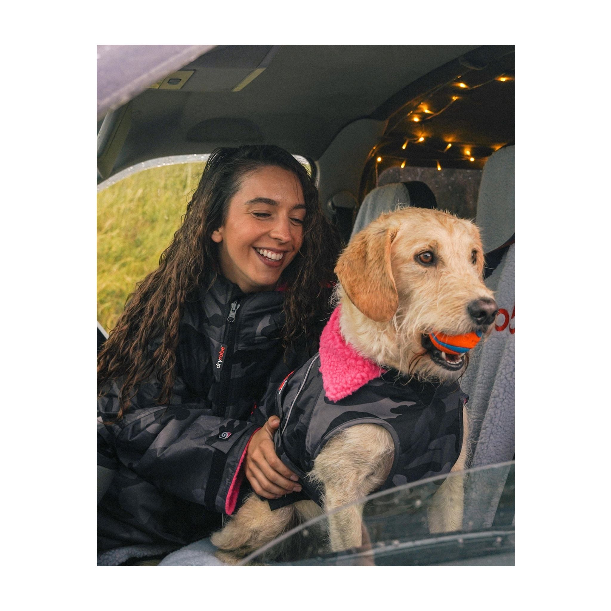 DRYROBE Dog Coat. Black Camo Pink. XXXL Dogs