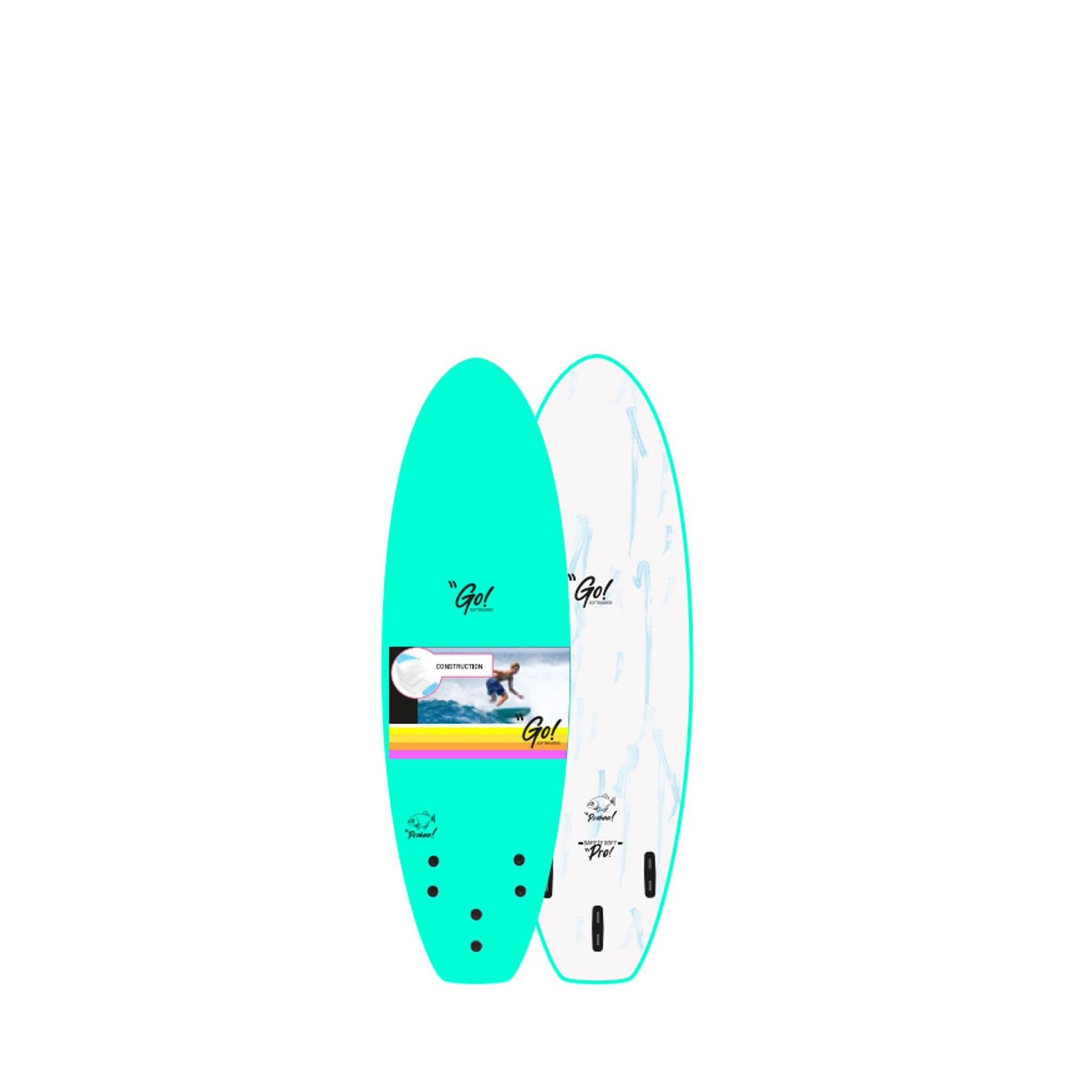 GO Surfboard Safety Soft Pro 9.0 Green Marble Green