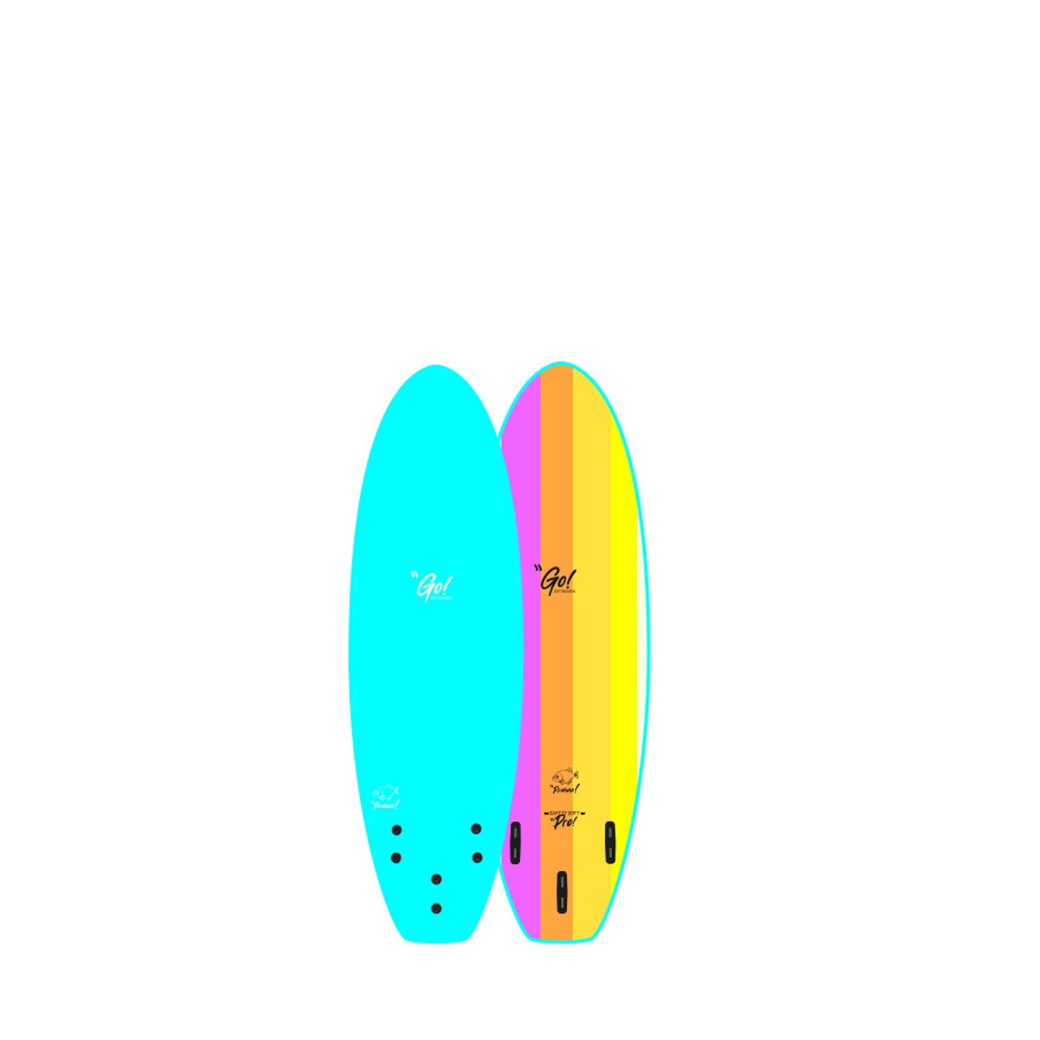 GO Surfboard Safety Soft Pro 9.0 Blue Rainbow
