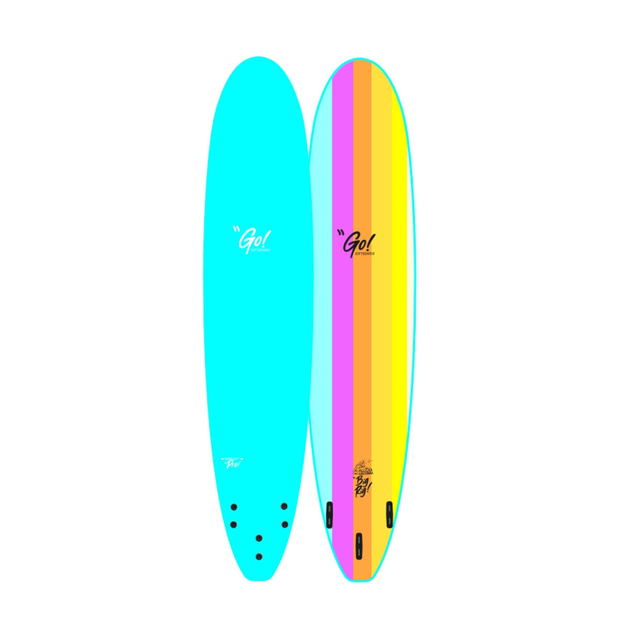 GO Surfboard Safety Soft Pro 9.0 Blue Rainbow