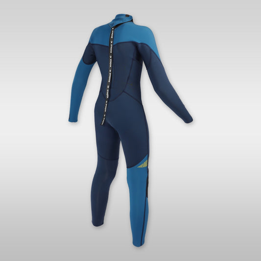 soöruz fly+ navy 4/3mm back-zip wetsuit for kids
