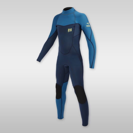 soöruz fly+ navy 4/3mm back-zip wetsuit for kids