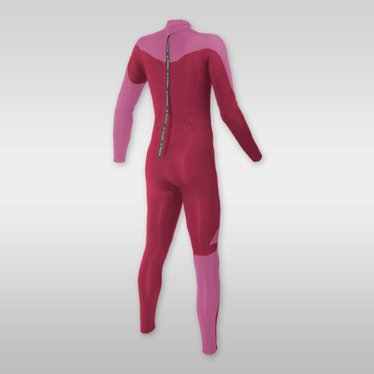 soöruz fly+ pink 4/3mm back-zip wetsuit for kids