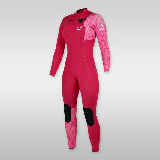 soöruz divine pink 3/2mm chestzip neoprenanzug damen