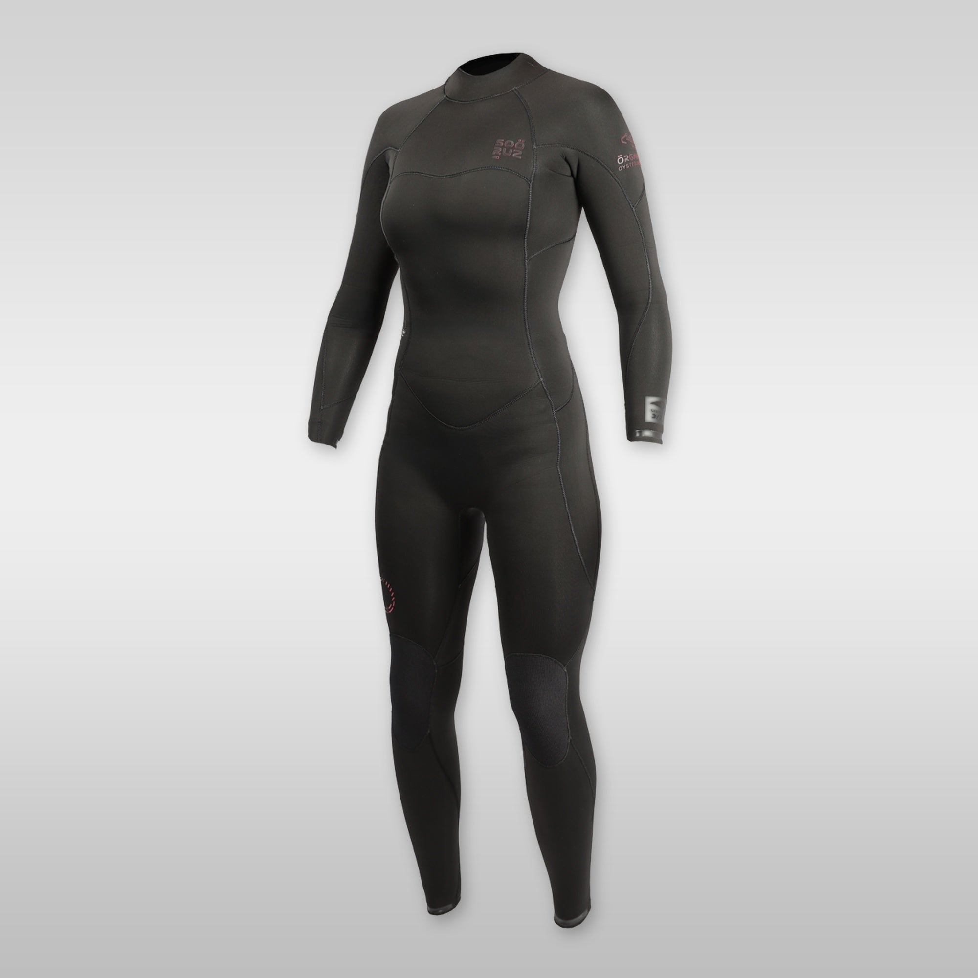 soöruz divine black 4/3mm back-zip wetsuit for women