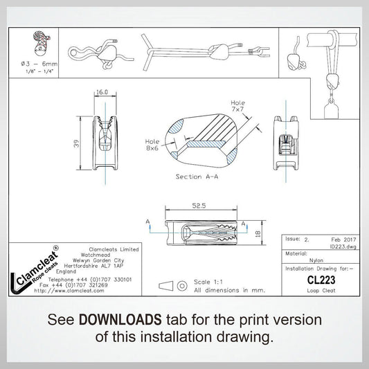 clamcleat boating CL223 clamp