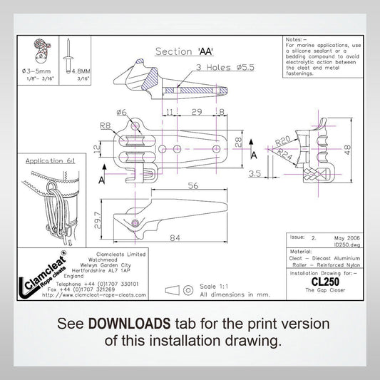 Boating windsurfing Clamcleat CL250 pulley