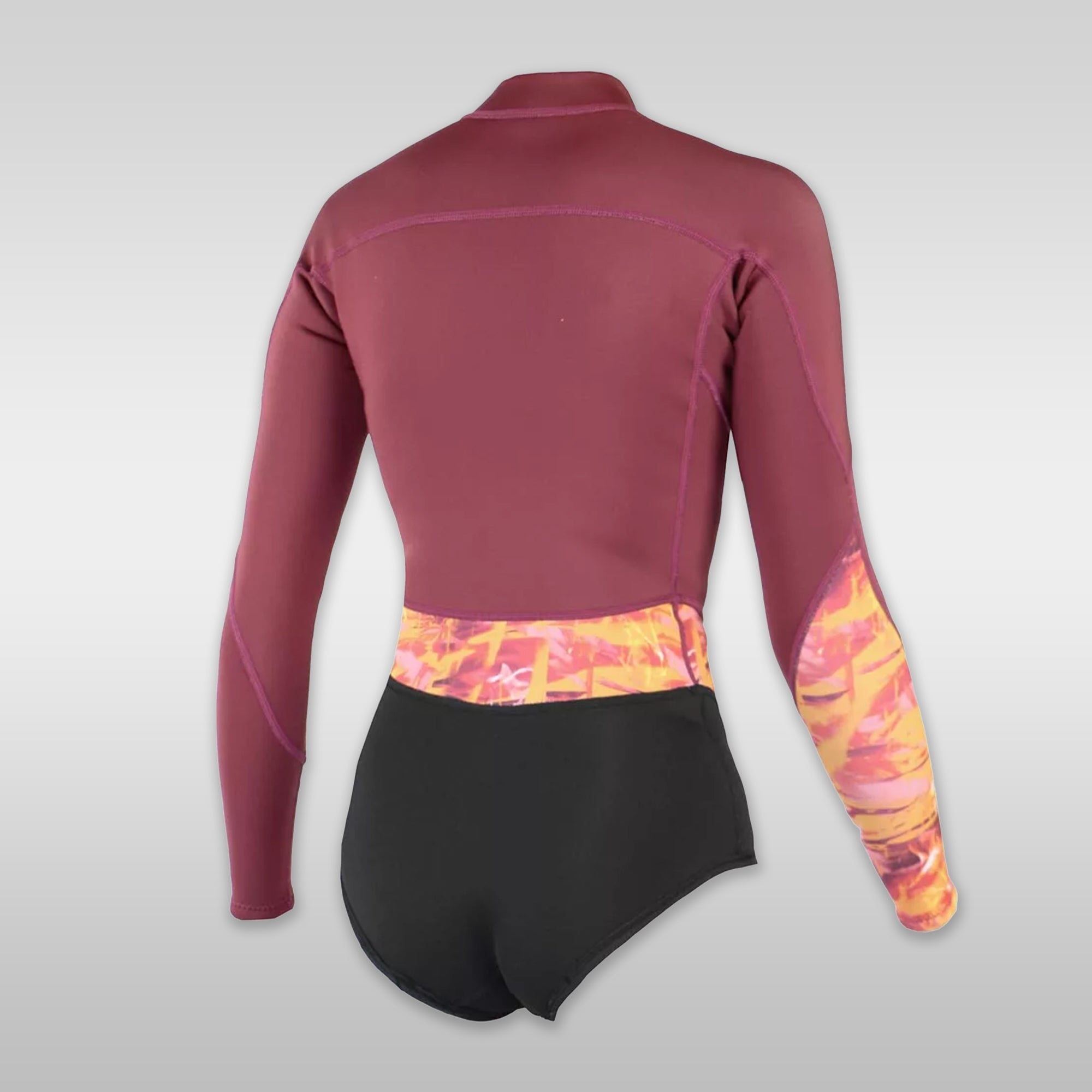 Surf shop windsurf shop Soöruz Neoprene Wetsuit Women Shorty LS Mini Front-Zip Organic Oysterprene Wine