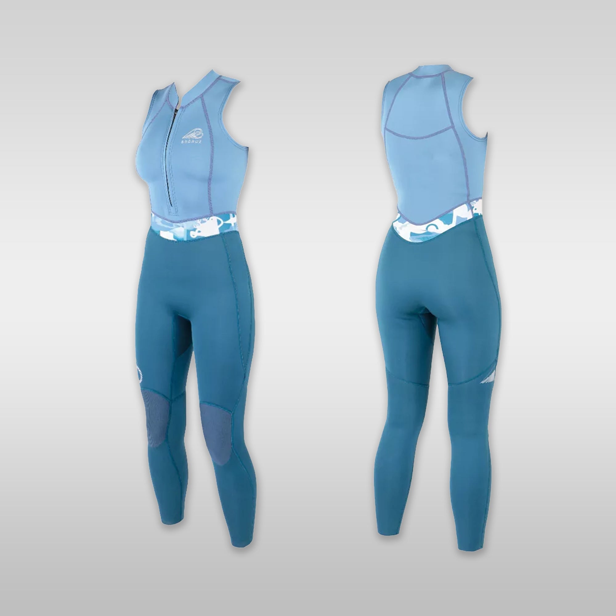 Surf shop windsurf shop Soöruz Neoprene Wetsuit Women Semidry Long John Front Zip Blue