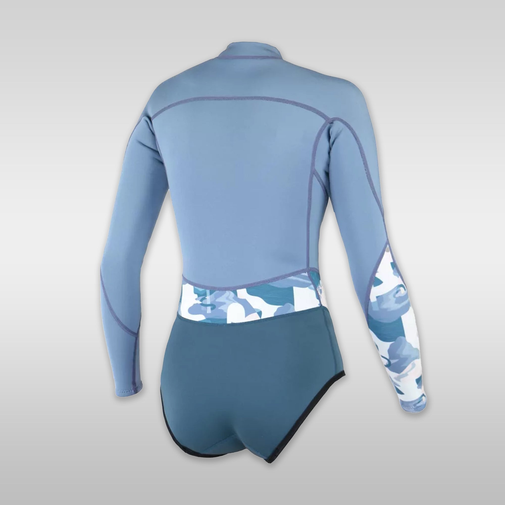 Surf shop windsurf shop Soöruz Neoprene Wetsuit Women Shorty LS Mini Front-Zip Organic Oysterprene Blue