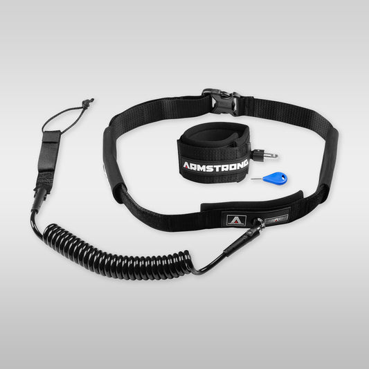 Armstrong Coiled Waist Board leash for wingfoiling and foiling